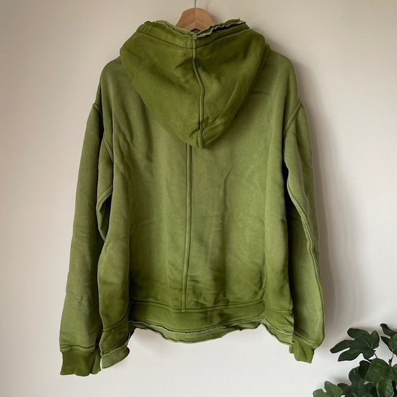 NEW Free People We The Free Zuma Hooded Sweatshirt In Sea Serpent Green - Picture 7 of 13